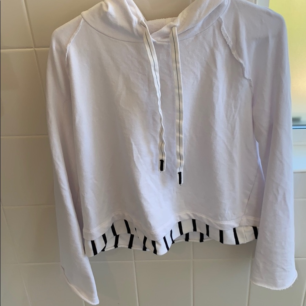 Anthropologie white and navy striped pull over